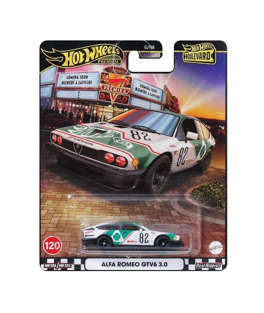 Hot Wheels Premium - Alfa Romeo GTV6 3.0 White Green Boulevard Series
