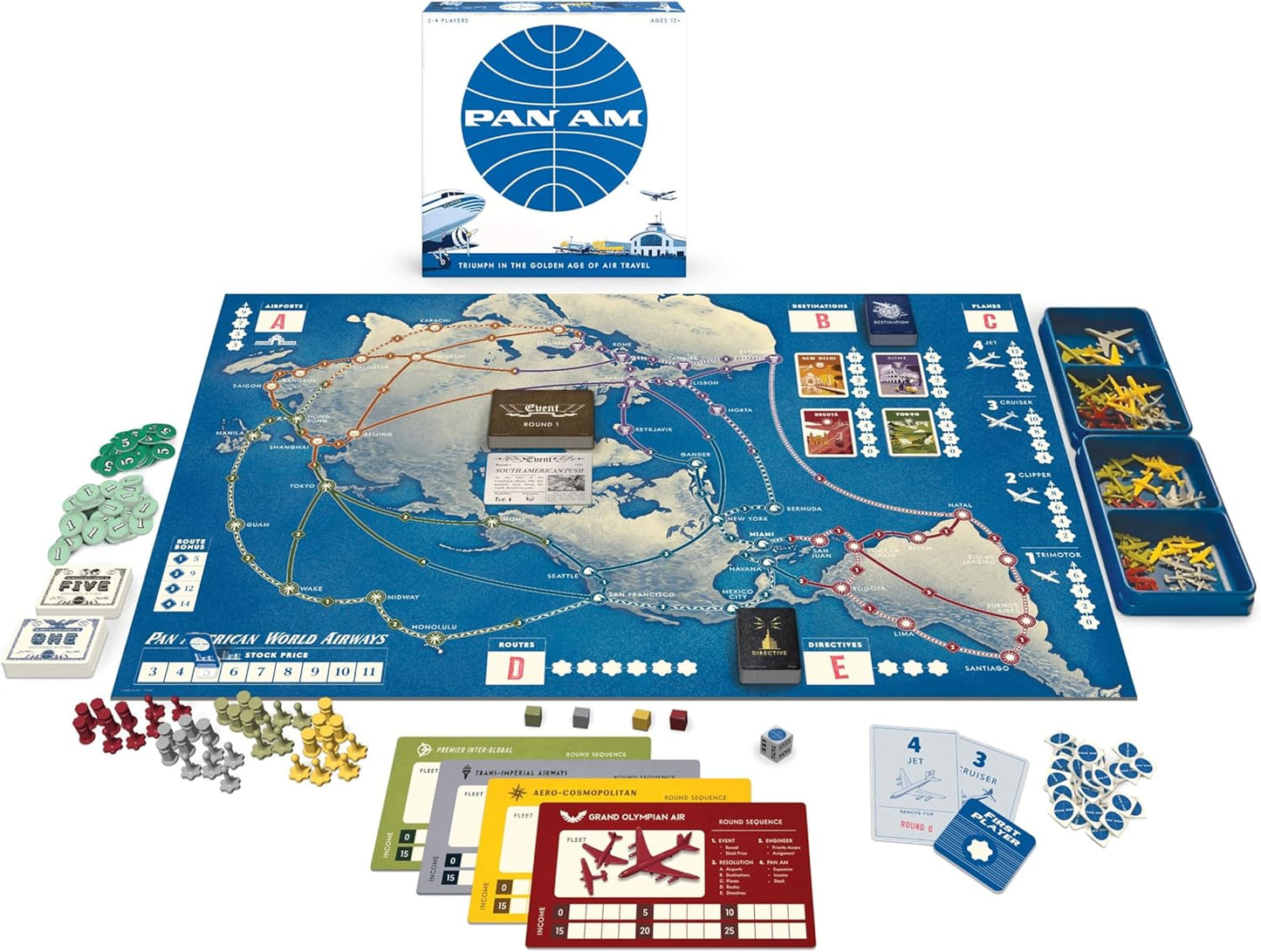 Funko Games Pan Am Board Game, Strategy Board Game