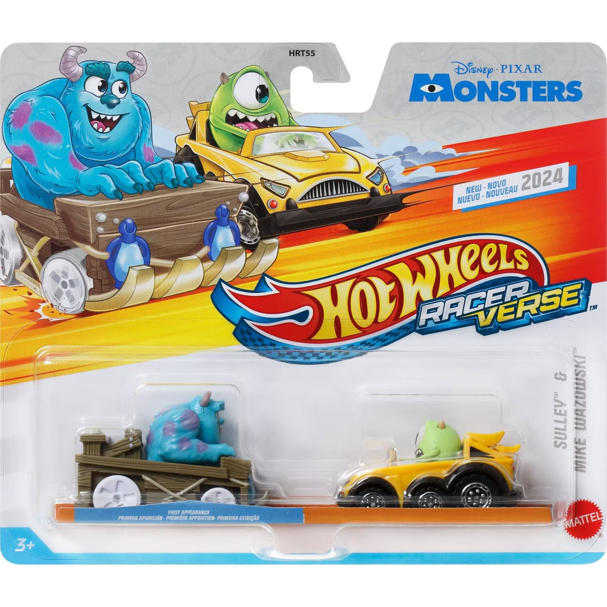 Hot Wheels Disney Pixar Monsters Sulley & Mike Wazowski RacerVerse Diecast Vehicles 2pk