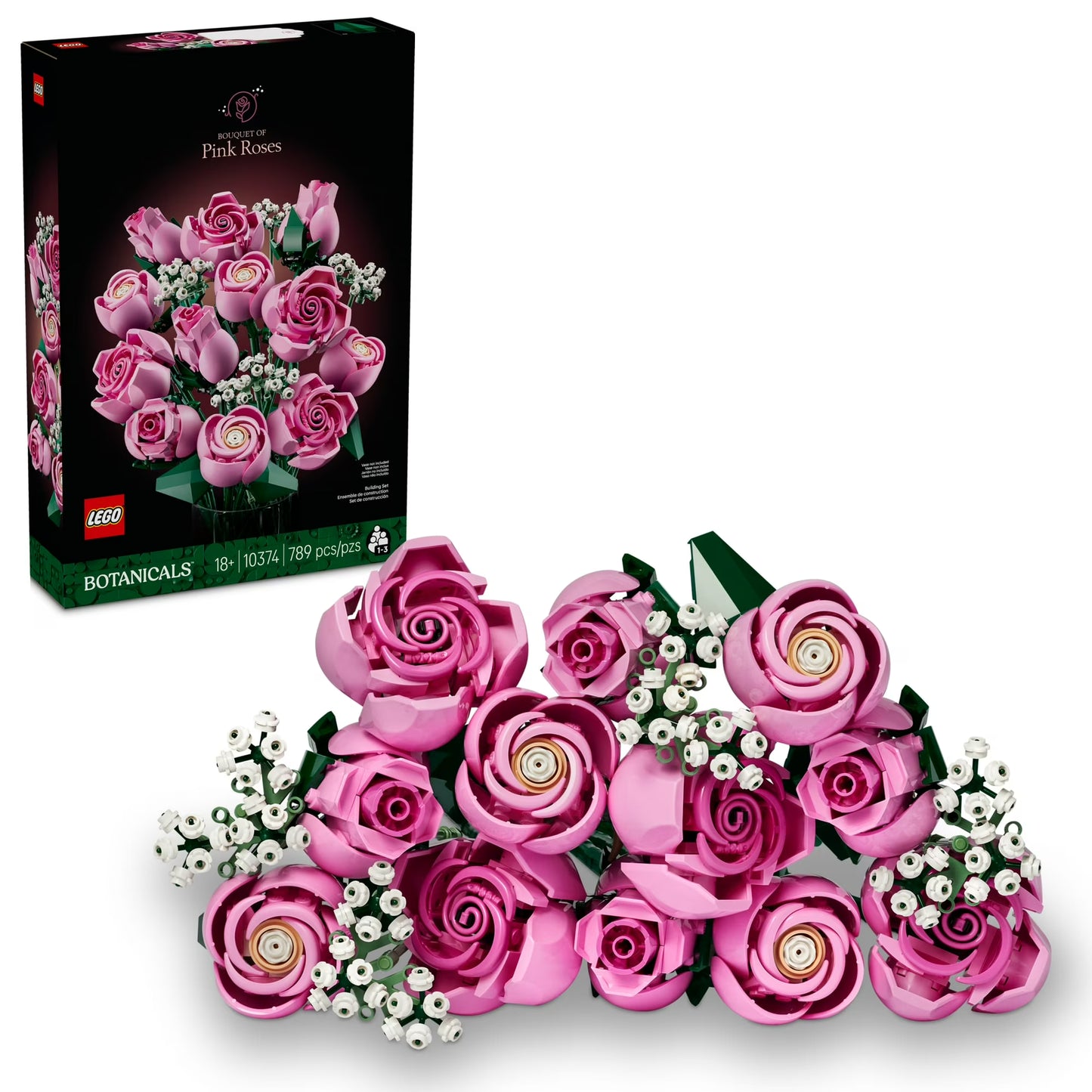 Bouquet of Pink Roses Lego Set