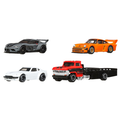 Hot Wheels Premium Collector Display Set Hauler/ Supra/ Datsun/ Porsche